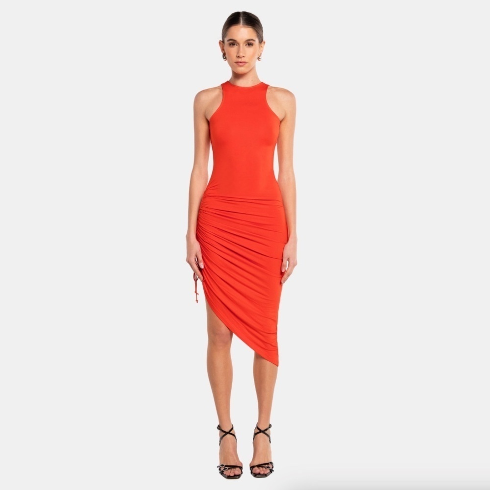 OW Collection Halterneck Ruched Dress